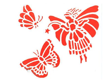 Sjablong Fe med sommerfugler - A6