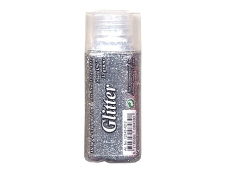 Glitter finkornet - 15 g  - sølv