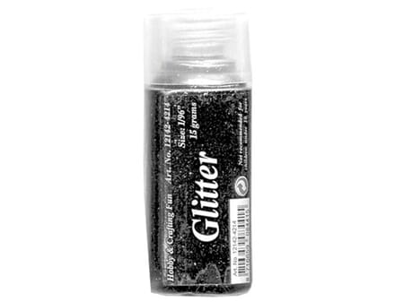 Glitter finkornet - 15 g - sort