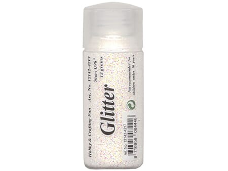 Glitter finkornet - 15 g - hvit/perlemor