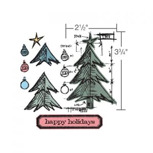 Framelits  w/stamps- Tree Blueprint by Tim Holtz