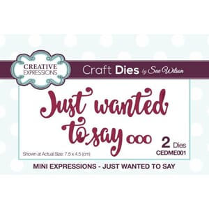 Just wanted to say ..