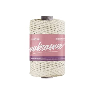 Makramegarn flettet - 2 mm - natur - 50 m
