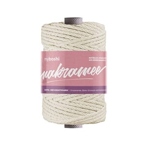Makramegarn flettet - 4 mm - natur - 50 m