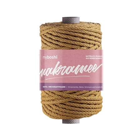 Makramegarn flettet - 4 mm - honning - 50 m