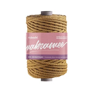 Makramegarn flettet - 4 mm - honning - 50 m