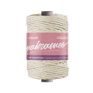 Makramegarn tvinnet - 4 mm - natur - 50 m