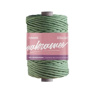 Makramegarn  tvinnet - 4 mm - jade grønn - 50 m