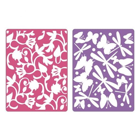 Sissix Textured Impressions - Swirls, Butterflies & Dragonfl