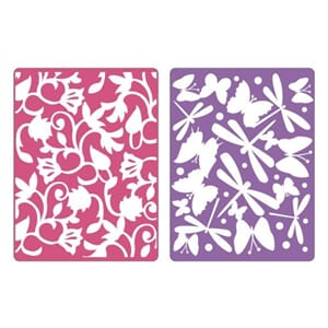 Sissix Textured Impressions - Swirls, Butterflies & Dragonfl