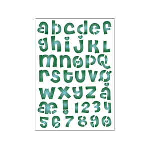 Pronty funky stencil - Alfabet med æøå - A4