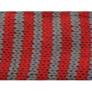 Tubestrikk rød/grå - 4 cm - PR M