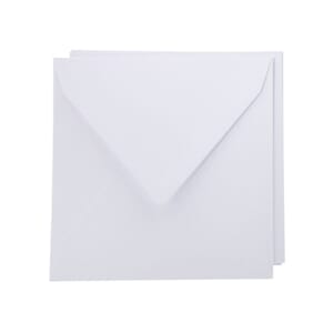 Kort og Konvolutt - 16x16 - 00 hvit - 10 stk