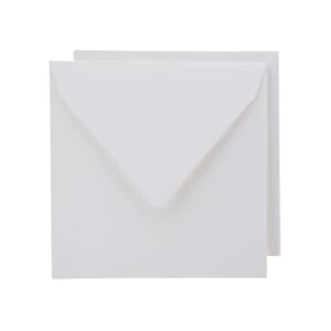 Kort og Konvolutt - 16x16 - 11 elfenben - 10 stk