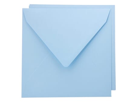 Kort og Konvolutt - 16x16 - 14 lys blå - 10 stk