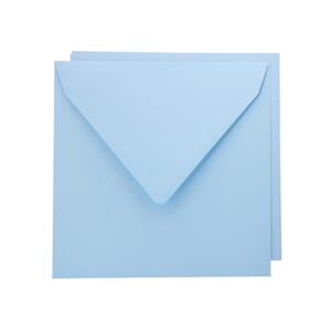 Kort og Konvolutt - 16x16 - 14 lys blå - 10 stk