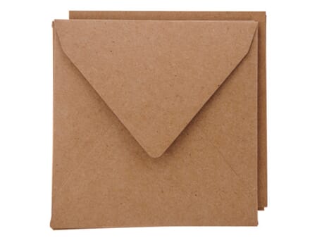 Kort og Konvolutt - 16x16 - 20 kraft - 10 stk