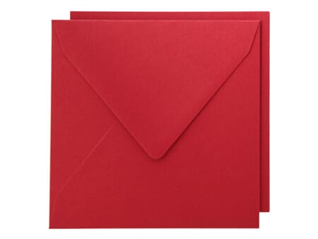 Kort og Konvolutt - 16x16 - 28 julerød - 10 stk