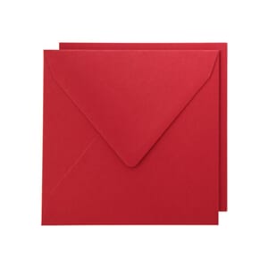Kort og Konvolutt - 16x16 - 28 julerød - 10 stk