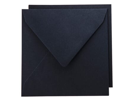 Kort og konvolutt - 16x16 - 30 sort - 10 stk