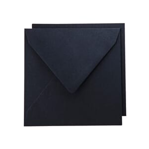 Kort og konvolutt - 16x16 - 30 sort - 10 stk