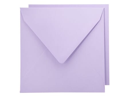 Kort og Konvolutt - 16x16 - 36 lavendel - 10 stk