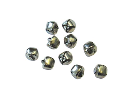 Julebjeller 12 mm - sølvfarget - 10 stk