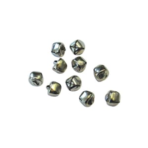 Julebjeller 12 mm - sølvfarget - 10 stk