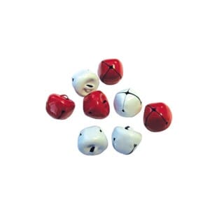 Bjeller 8 mm - hvit/rød - 16 stk