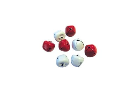 Bjeller 10 mm - rød/hvit - 12 stk