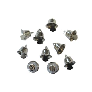 Klokker 15 mm - sølvfargdt - 10 stk