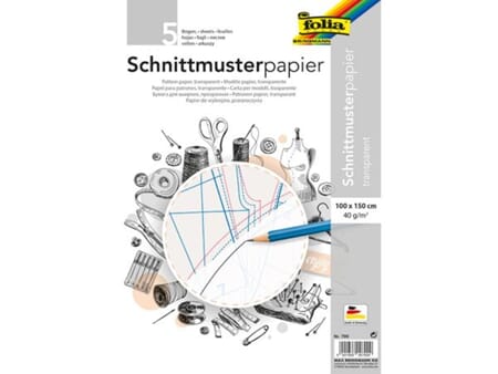 Snittmønsterpapir - 100 x 150 cm - transperent 40 g - 5 ark
