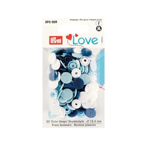 Prym Love - Non-sew Color snaps - blå/hvit/lys blå