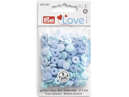 Prym Love - Color snaps mini - lys blå - 9mm/ 36 stk