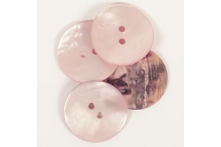 Drops perlemorsknapper - rund lys rosa - 20 mm