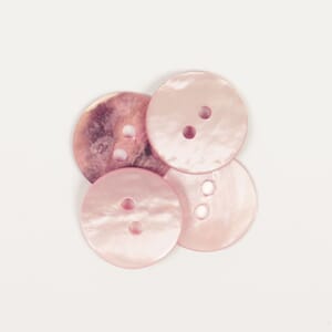 Drops perlemorsknapper - rund lys rosa - 15 mm