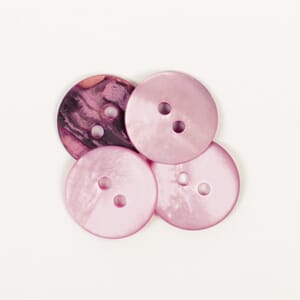 Drops Perlemorsknapper - rund rosa - 15 mm