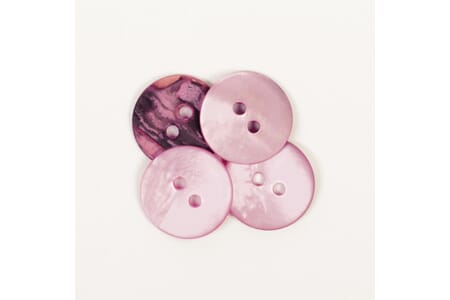 Drops Perlemorsknapper - rund rosa - 15 mm
