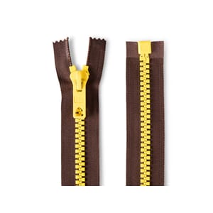 Prym glidelås - S12 Bicolor - 40 cm - mørk brun/ gul