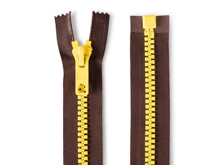 Prym glidelås - S12 Bicolor - 60 cm - mørkebrun/ gul