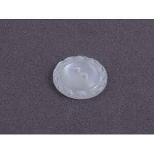 Knapp rund - 17 mm - hvit