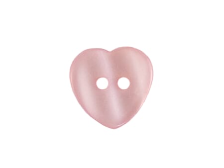 Hjerteknapp 13 mm - rosa