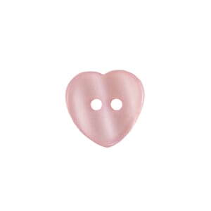 Hjerteknapp 13 mm - rosa
