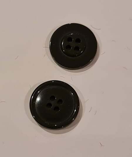 Knapp rund - mørk olivengrønn - 17 mm - Rasmus Design