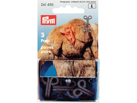 Prym hekter - grå - 3 par
