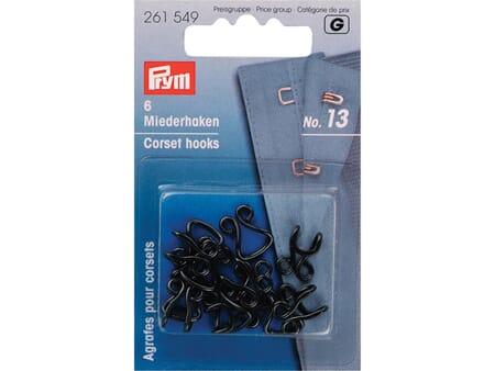 Prym hekter No.13 - sort - 6 par