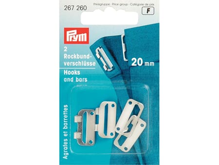 Prym hekter - 20 mm - sølv - 2 stk