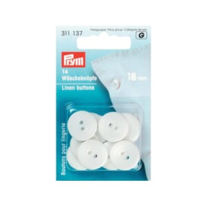 Prym knapper - 18 mm/ 14 stk - hvit