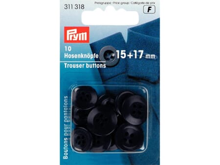 Prym bukseknapp - mørk blå - 15+17 mm/10 stk