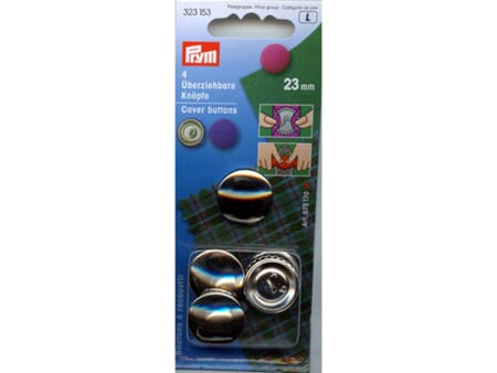 Cover Buttons - 23 mm - 4 stk - sølv